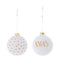 Bloomingville - Glazen kerstballen - Set van 4 - Wit/goud (set van 4)
