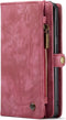 Caseme - Vintage 2 in 1 portemonnee hoes - Geschikt voor Samsung Galaxy S21 FE - Rood