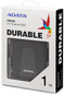 Adata DashDrive Durable HD650 - Externe HDD 1TB - USB 3.2 - Zwart