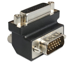 Delock DVI-I naar VGA Adapter - 90° Haaks - Zwart