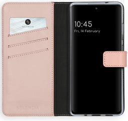 Selencia Galaxy S20 FE - Echt Lederen Bookcase - 3 Pashouders - Roze