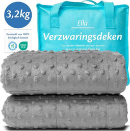 Ella Verzwaringsdeken Kind - 3,2kg - Fleece - 100 x 150 cm - Grijs minky
