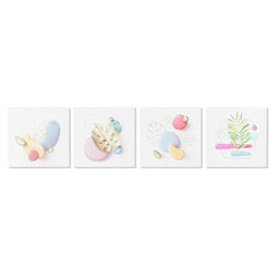 Schilderij DKD Home Decor Modern (40 x 1,8 x 40 cm) (4 Stuks)