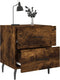 vidaXL - Nachtkastje - 40x35x47,5 - cm - bewerkt - hout - gerookt - eikenkleurig