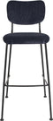 Zuiver Benson Barkruk - Zithoogte 75 Cm - Set Van 2 - Stof Donkerblauw - Zwart Metalen Frame