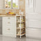 Woltu Hoekplank met 4 Niveaus Nordic Stijl - Hout en Metaal Licht Eiken + Wit - 50 x 20 x 78 cm