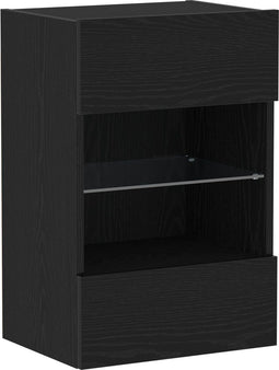vidaXL - LED - TV-kast - Zwart - Eiken - 40x30x60,5cm - Gelaagd - Hout