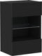 vidaXL - LED - TV-kast - Zwart - Eiken - 40x30x60,5cm - Gelaagd - Hout