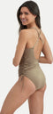 CYELL Sunset Sparkle - Badpak - Voorgevormde cups V-hals - Bruin Glitters Goud
