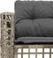 vidaXL - Tuinbank - met - kussens - en - voetensteun - L-vormig - poly - rattan - grijs