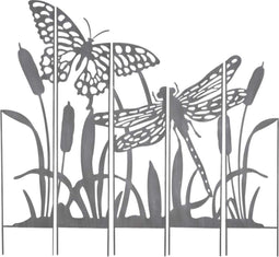 Mica Decorations Vlinder Tuindecoratie - 142 x 135 cm - Ijzer - Grijs