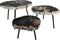 HSM Collection -Salontafel set van 3 - ø60xø50xø40 - Naturel/zwart - Steen/Meta