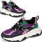 POSH by Poelman GIGI - Dames sneakers - Chunky zool 3.5 cm - Paars met groen