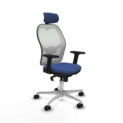 Piqueras y Crespo 2D086N2 - Bureaustoel - Verstelbare hoofdsteun - Marineblauw
