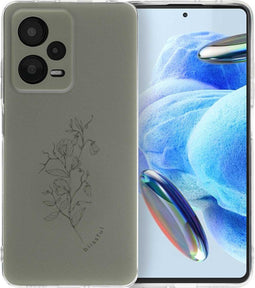 imoshion Hoesje Geschikt voor Xiaomi Redmi Note 12 Pro Hoesje Siliconen - imoshion Design hoesje - Meerkleurig / Floral Green