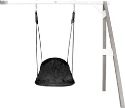 AXI Roxy Nestschommel met frame van hout in Grijs/Wit - Aanbouwschommel - FSC hout - Schommel met muurbevestiging, 1 nest schommel en 2 grondankers - Schommelset voor kinderen - 10 jaar Garantie!
