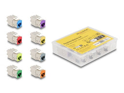 Delock - Keystone Modul RJ45 jack to LSA Cat.6A - toolfree - set van 8 kleuren (8 stuks)