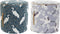 Voetensteun DKD Home Decor Blauw Hout Fluweel Wit Groen Fågel 35 x 35 x 35 cm Orientaals (2 Stuks)