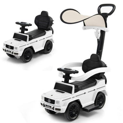 Mercedes Benz G350 - 3-in-1 Kinderloopauto Rollator Meerijdvoertuig - Verstelbare Zonnekap - Zwart