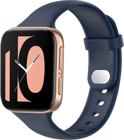 iMoshion Bandje Geschikt voor Oppo Watch 46 mm - iMoshion Siliconen band zilver knoopje - Donkerblauw