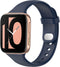 iMoshion Bandje Geschikt voor Oppo Watch 46 mm - iMoshion Siliconen band zilver knoopje - Donkerblauw