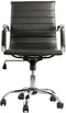 Feel Furniture - Luxe Bureaustoel - Lage Rugleuning - Donkergrijs met Zilveren Frame