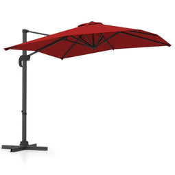 Coast Zweefparasol - Rechthoekig - 360° draaibaar - Rood - 250 x 250 cm