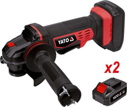 YATO Haakse slijperset met 2x3.0 Ah Li-ion-accu's 18 V 125 mm