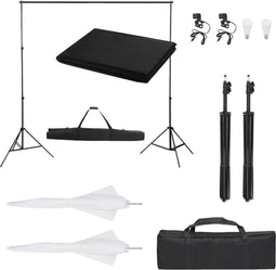 vidaXL - Fotostudioset - met - verlichtingsset - en - achtergrond