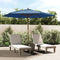 vidaXL - Parasol - met - houten - paal - 299x240 - cm - azuurblauw
