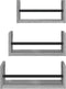 vidaXL - 3-delige - Wandschappenset - met - stangen - bewerkt - hout - grijs - sonoma