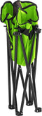 vidaXL - Campingstoelen - 2 - st - met - vakje - inklapbaar - groen