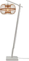 GOOD&MOJO Vloerlamp Hokkaido - Bamboe Wit/Naturel - 55x38x150cm - - Staande lampen voor Woonkamer - Slaapkamer
