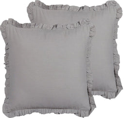 GLABRA - Sierkussen set van 2 - Grijs - 45 x 45 cm - Linnen