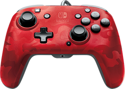 PDP Faceoff Deluxe+ Audio - Bedrade Controller - 3,5 mm audio-aansluiting - Rood Zwart