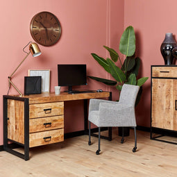 Bureau mangohout - Bureau Ben - Bureau naturel 145 cm