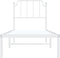 vidaXL - Bedframe - met - hoofdbord - zonder - matras - metaal - wit - 75x190 - cm