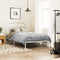 vidaXL - Bedframe - met - hoofdbord - metaal - wit - 107x203 - cm