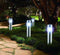 LED Lovers - Solar LED tuinverlichting met grondspiezen - Set van 4 - Padverlichting met lichtsensor - RVS - 8-10 branduren - 27cm