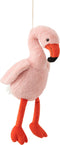 J-Line pluche Flamingo - polyester - roze/oranje - medium