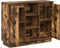 vidaXL - Dressoir - met - LED - Rook - Eik - 90x32x75 - cm - Geengineerd - Hout