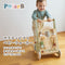 PolarB Houten Loopwagen - Baby Walker met speelfunctie - Opbergruimte - Groen (12+ mnd)