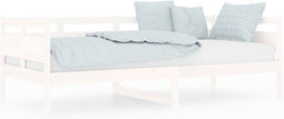 vidaXL - Slaapbank - massief - grenenhout - wit - 90x200 - cm