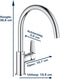 GROHE BauEdge - Keukenkraan - Hoge uitloop 360° draaibereik - Chroom
