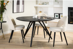 Eettafel Jari Rond 130 cm - zwart | BY-OLAF