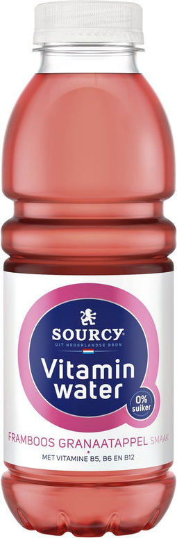 Water Sourcy vitamin framboos/granaatap fles 500ml | 6 stuks