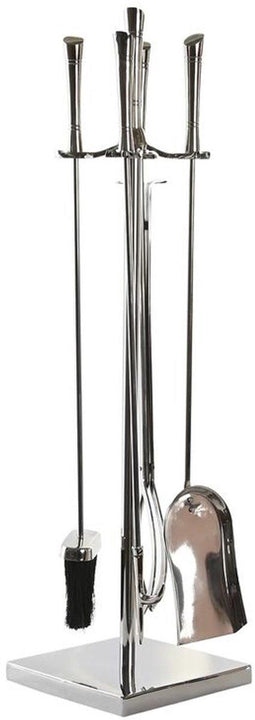 Gerei voor de haard DKD Home Decor 20 x 20 x 78 cm Roestvrij staal Aluminium (4 Onderdelen)