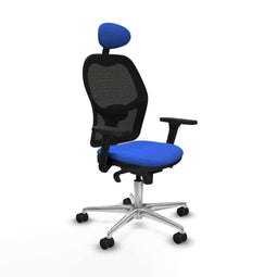 Jorquera Piqueras y Crespo 3D086N1 - Bureaustoel met hoofdsteun - Verstelbare hoogte ademend - Blauw