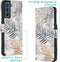 iMoshion Hoesje Geschikt voor Samsung Galaxy S21 FE Hoesje Met Pasjeshouder - iMoshion Design Softcase Bookcase - Wit / Meerkleurig / Goud / Glamour Botanic