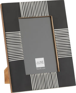 J-Line fotolijst - fotokader Lijnen - hout - zwart/wit - small